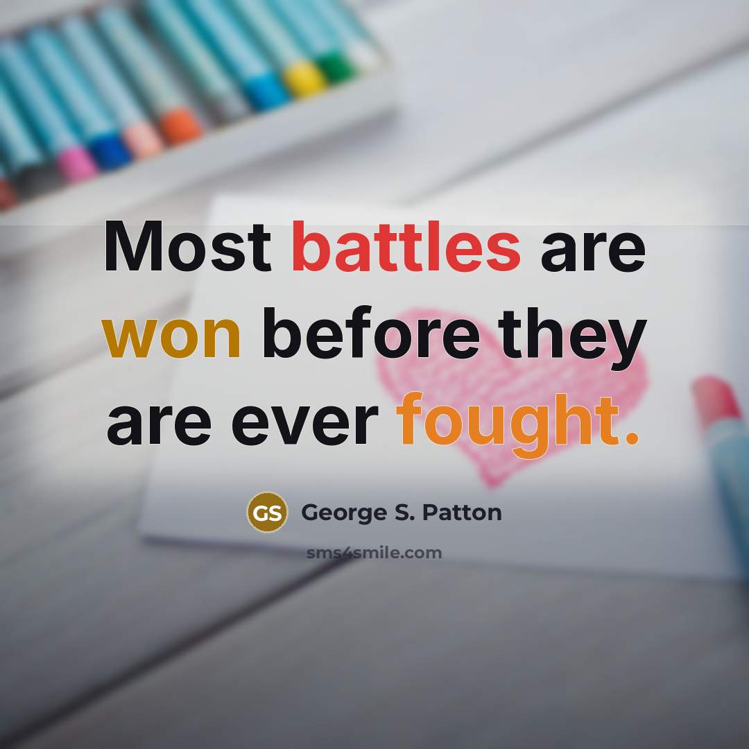 “Most battles are won before they are ever fought.” quote by George S. Patton