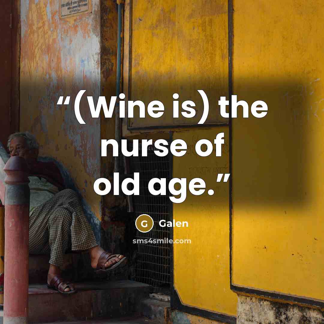 “(Wine is) the nurse of old age.” quote by Galen