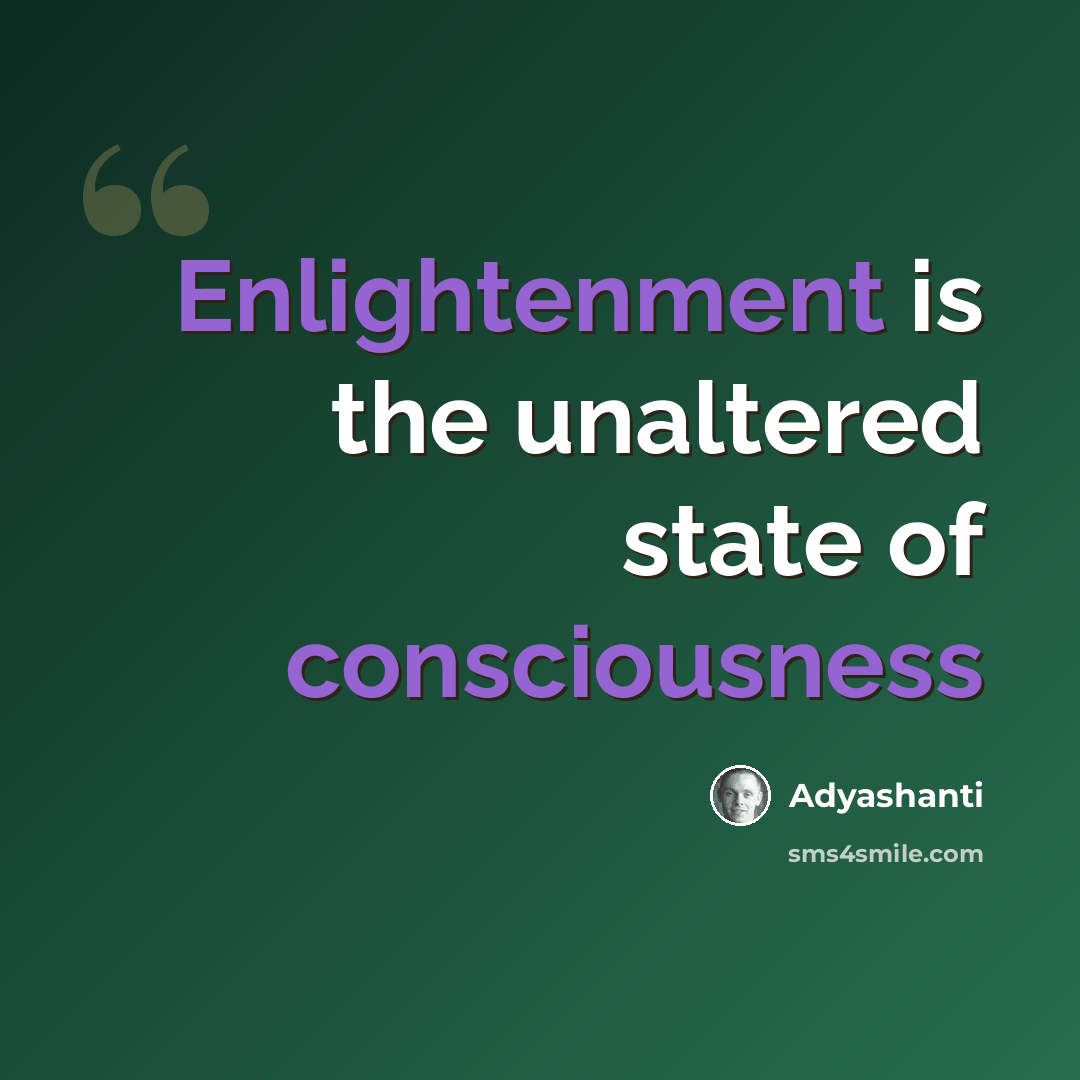 “Enlightenment is the unaltered state of consciousness” quote by Adyashanti