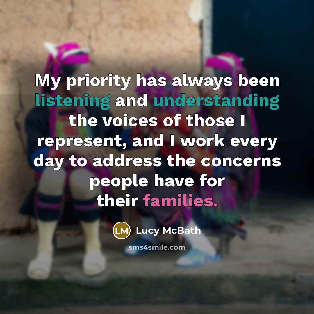 “My priority has always been listening and understanding the voices of those I represent, and I work every day to address the concerns people have for their families.” quote by Lucy McBath