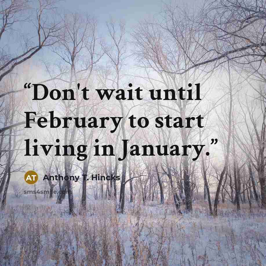 “Don't wait until February to start living in January.” quote by Anthony T. Hincks