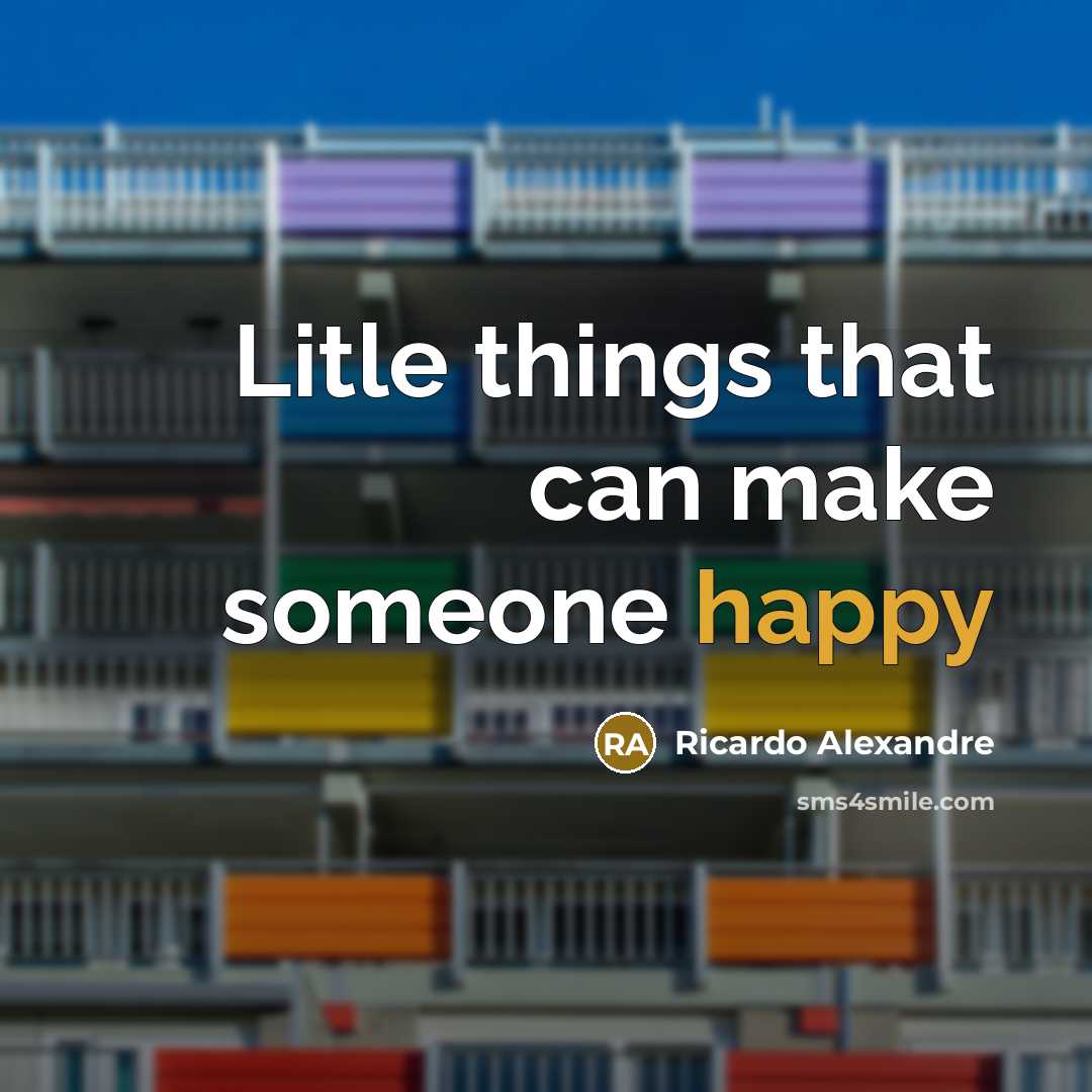 “Litle things that can make someone happy” quote by Ricardo Alexandre