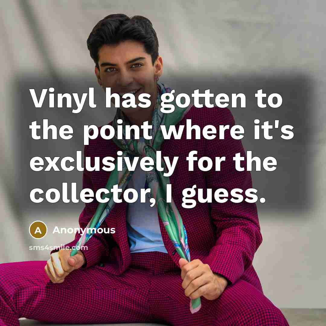 “Vinyl has gotten to the point where it's exclusively for the collector, I guess.” quote by Anonymous