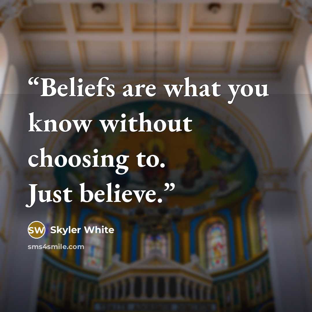 “Beliefs are what you know without choosing to. Just believe.” quote by Skyler White