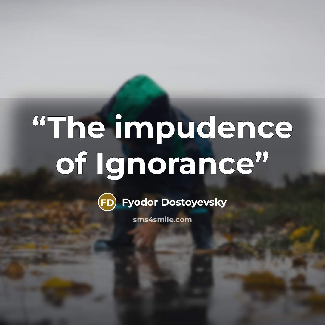 “The impudence of Ignorance” quote by Fyodor Dostoyevsky
