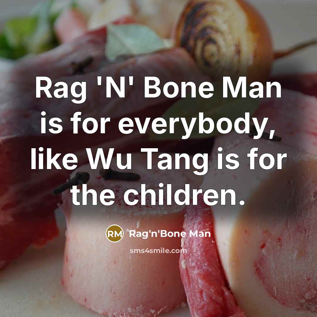 “Rag 'N' Bone Man is for everybody, like Wu Tang is for the children.” quote by Rag'n'Bone Man