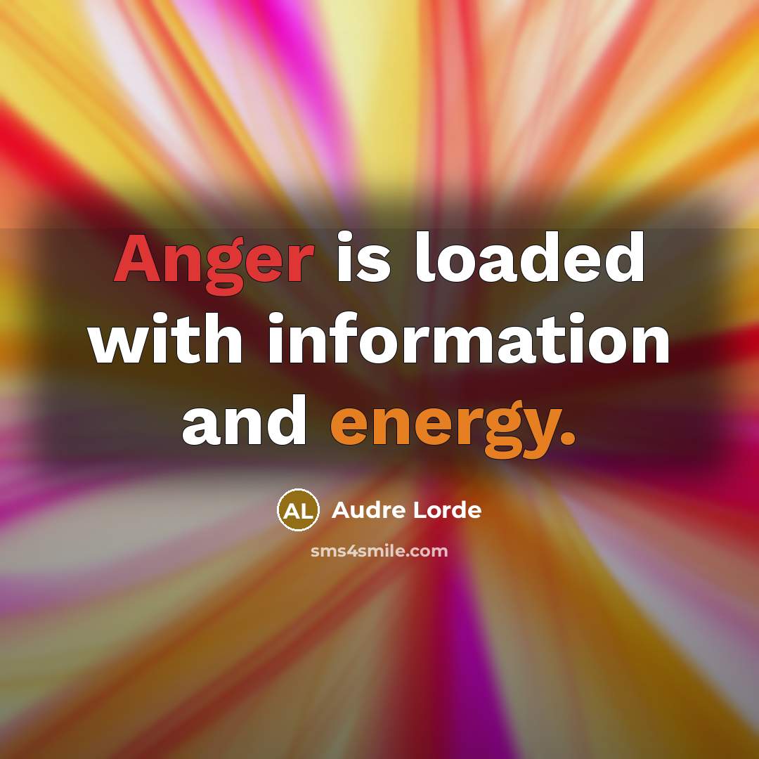 “Anger is loaded with information and energy.” quote by Audre Lorde