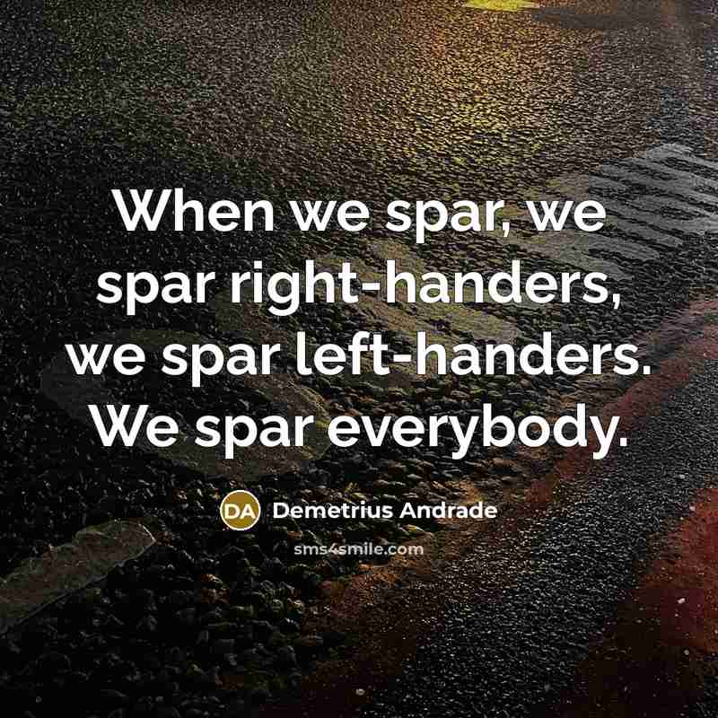 “When we spar, we spar right-handers, we spar left-handers. We spar everybody.” quote by Demetrius Andrade