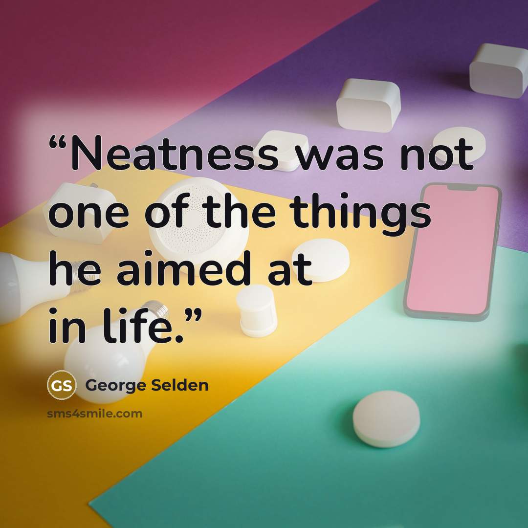 “Neatness was not one of the things he aimed at in life.” quote by George Selden
