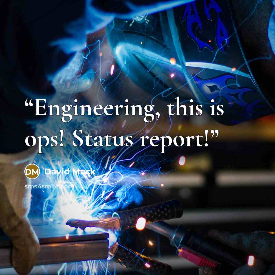 “Engineering, this is ops! Status report!” quote by David Mack