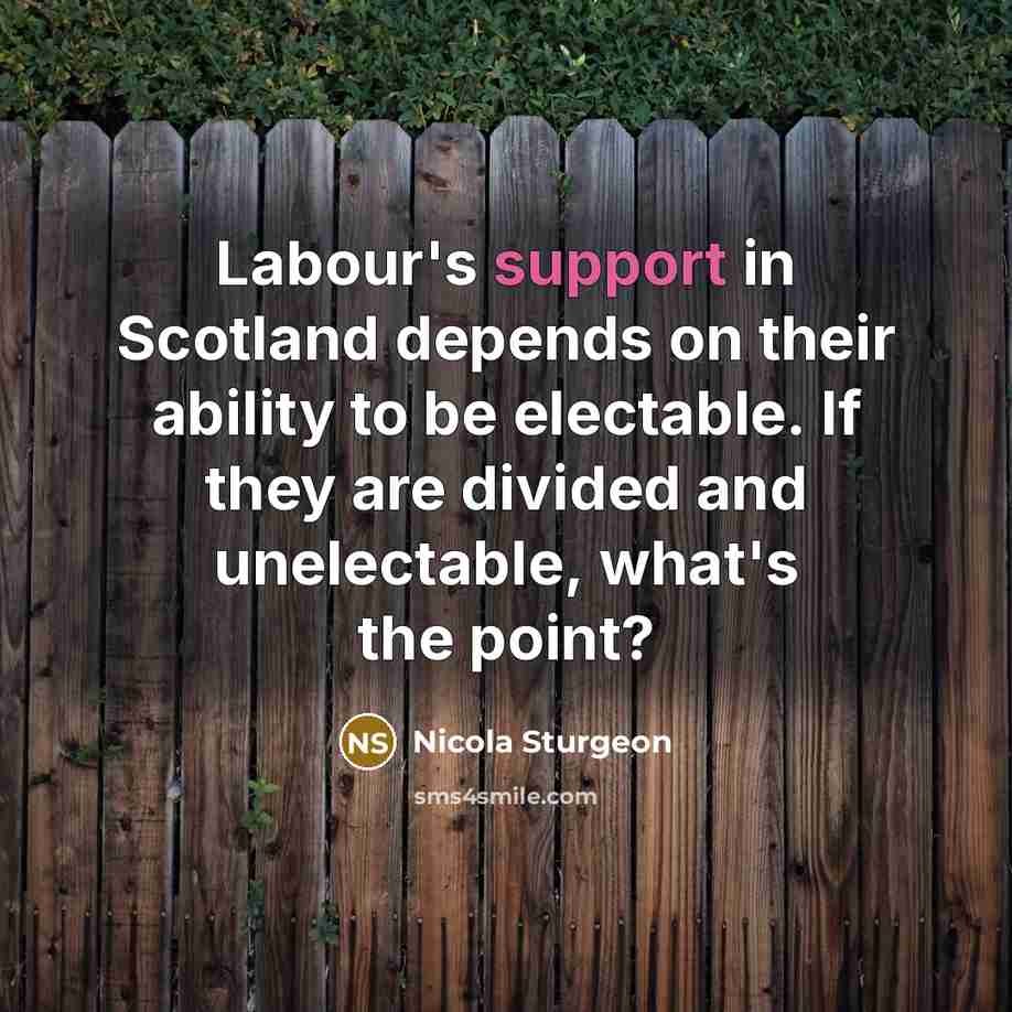 “Labour's support in Scotland depends on their ability to be electable. If they are divided and unelectable, what's the point?” quote by Nicola Sturgeon