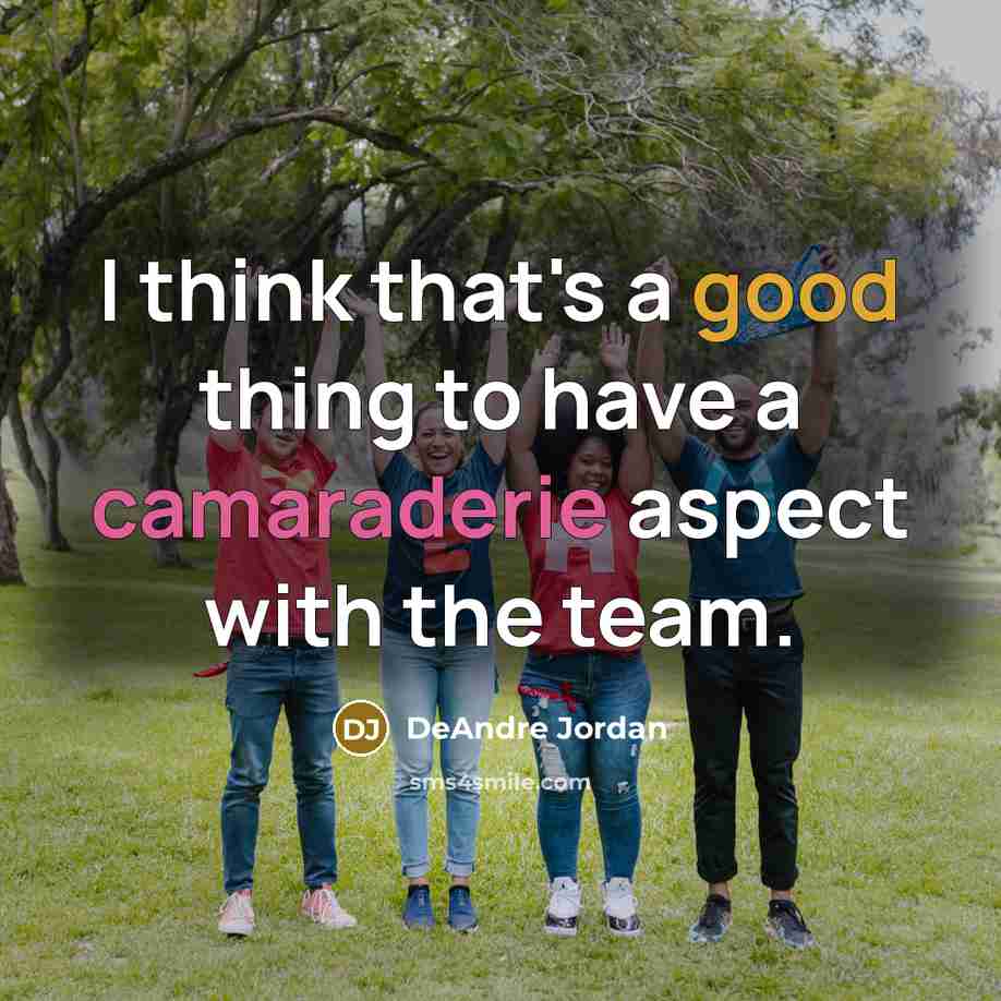“I think that's a good thing to have a camaraderie aspect with the team.” quote by DeAndre Jordan