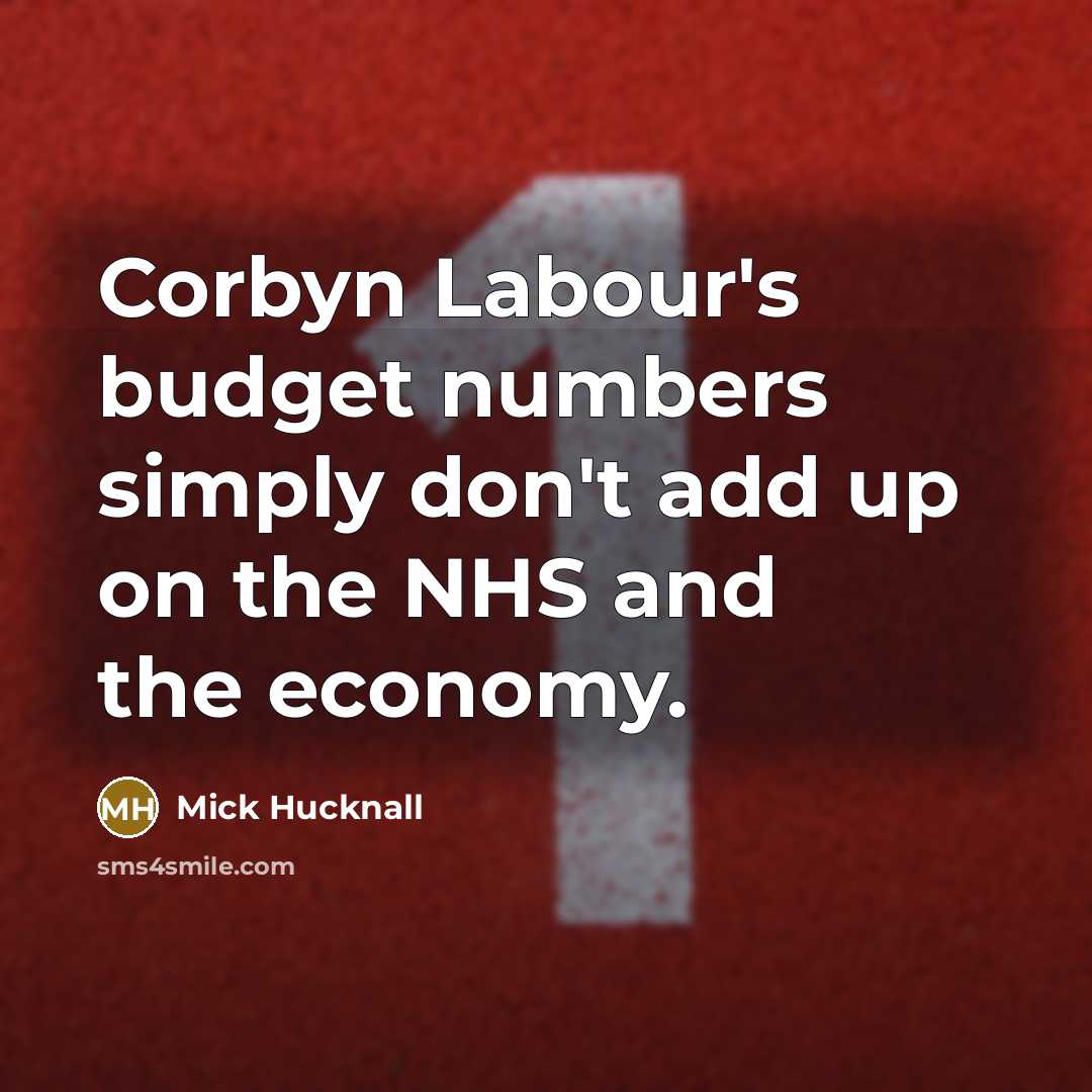 “Corbyn Labour's budget numbers simply don't add up on the NHS and the economy.” quote by Mick Hucknall