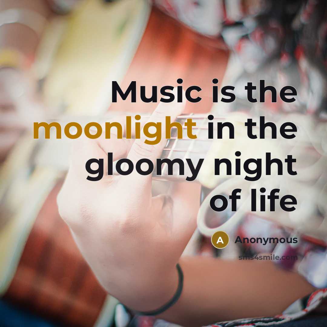 “Music is the moonlight in the gloomy night of life” quote by Anonymous