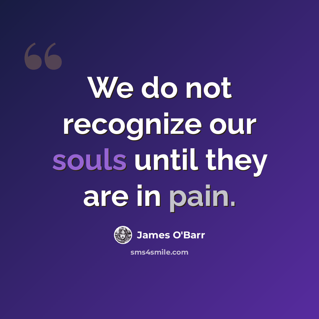“We do not recognize our souls until they are in pain.” quote by James O'Barr