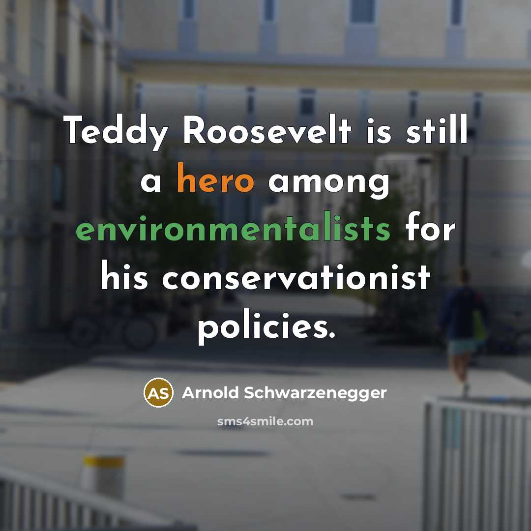 “Teddy Roosevelt is still a hero among environmentalists for his conservationist policies.” quote by Arnold Schwarzenegger