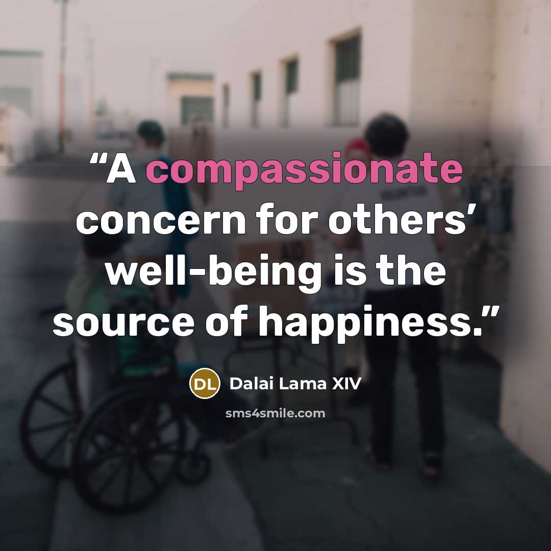 “A compassionate concern for others’ well-being is the source of happiness.” quote by Dalai Lama XIV