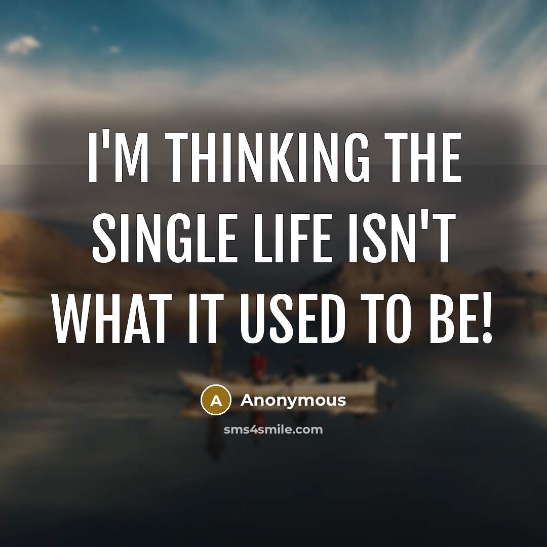“I'm thinking the single life isn't what it used to be!” quote by Anonymous