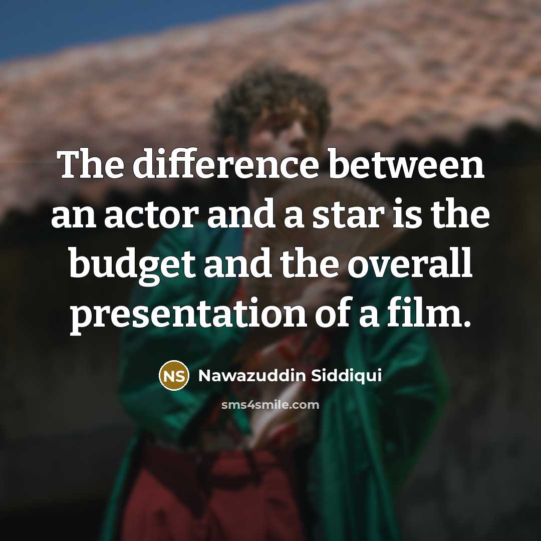 “The difference between an actor and a star is the budget and the overall presentation of a film.” quote by Nawazuddin Siddiqui