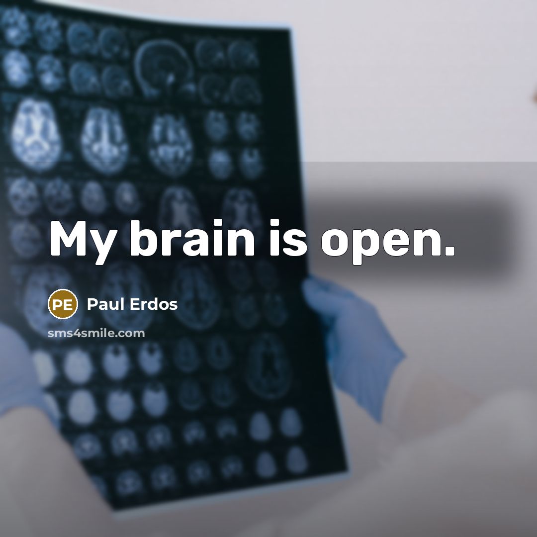 “My brain is open.” quote by Paul Erdos