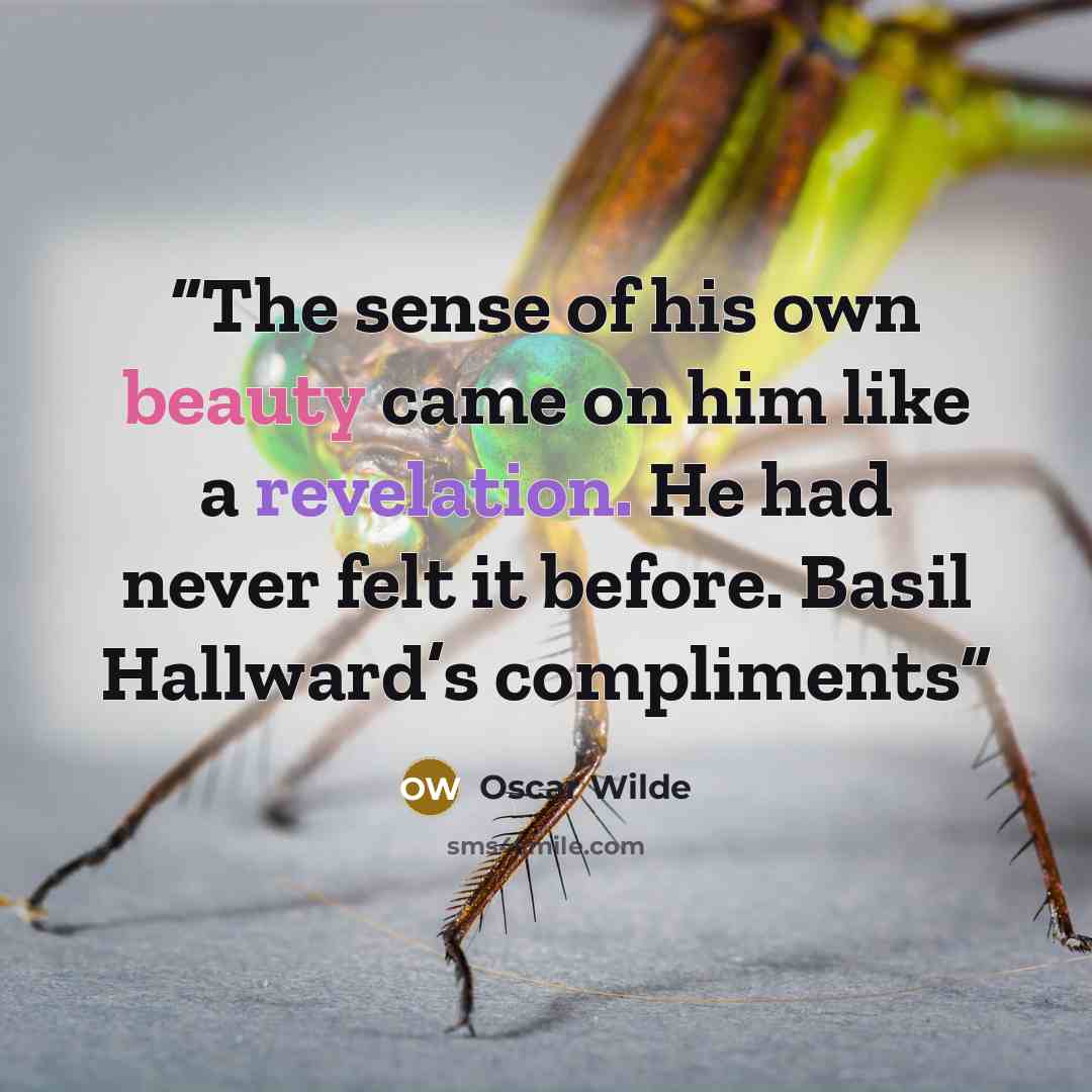 “The sense of his own beauty came on him like a revelation. He had never felt it before. Basil Hallward’s compliments” quote by Oscar Wilde