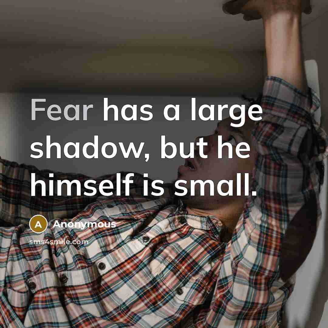 “Fear has a large shadow, but he himself is small.” quote by Anonymous