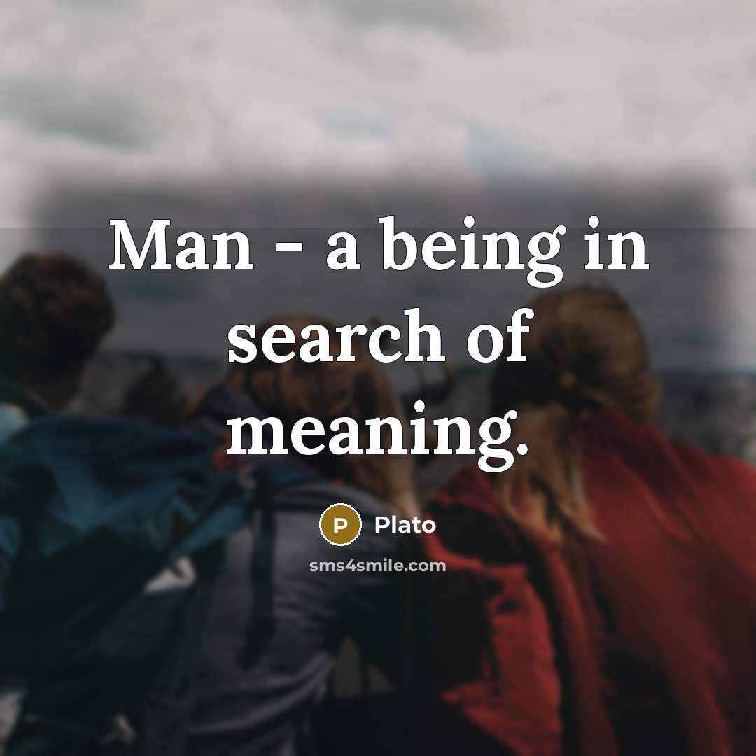 “Man - a being in search of meaning.” quote by Plato
