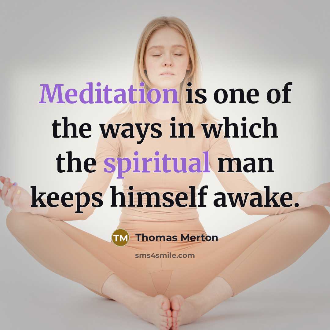 “Meditation is one of the ways in which the spiritual man keeps himself awake.” quote by Thomas Merton
