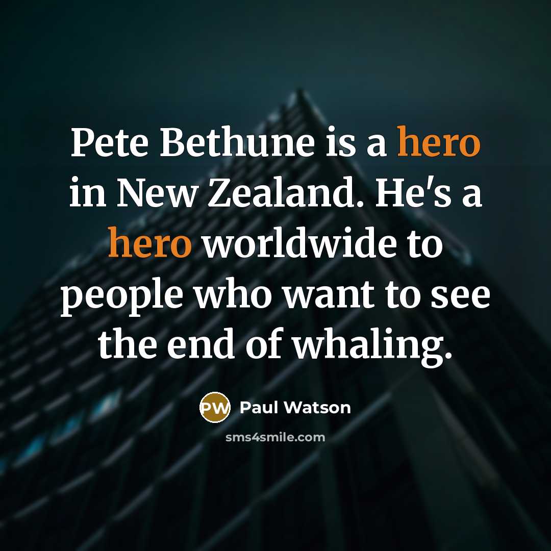 “Pete Bethune is a hero in New Zealand. He's a hero worldwide to people who want to see the end of whaling.” quote by Paul Watson