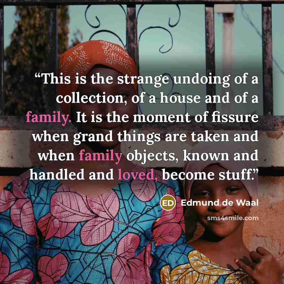 “This is the strange undoing of a collection, of a house and of a family. It is the moment of fissure when grand things are taken and when family objects, known and handled and loved, become stuff.” quote by Edmund de Waal