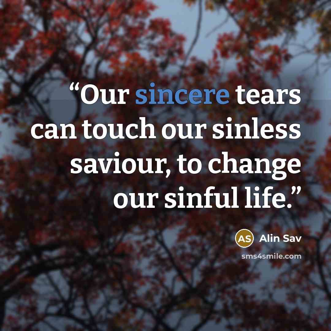 “Our sincere tears can touch our sinless saviour, to change our sinful life.” quote by Alin Sav