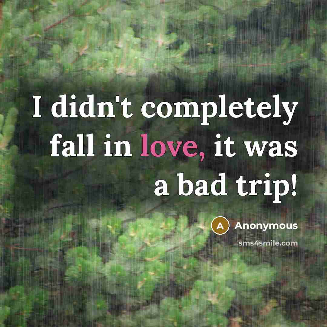 “I didn't completely fall in love, it was a bad trip!” quote by Anonymous