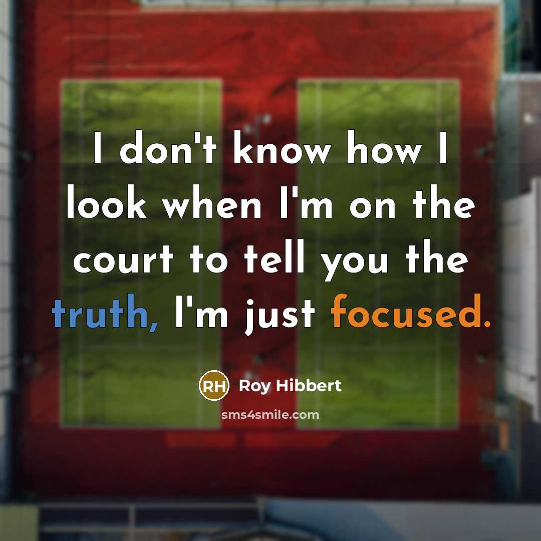 “I don't know how I look when I'm on the court to tell you the truth, I'm just focused.” quote by Roy Hibbert