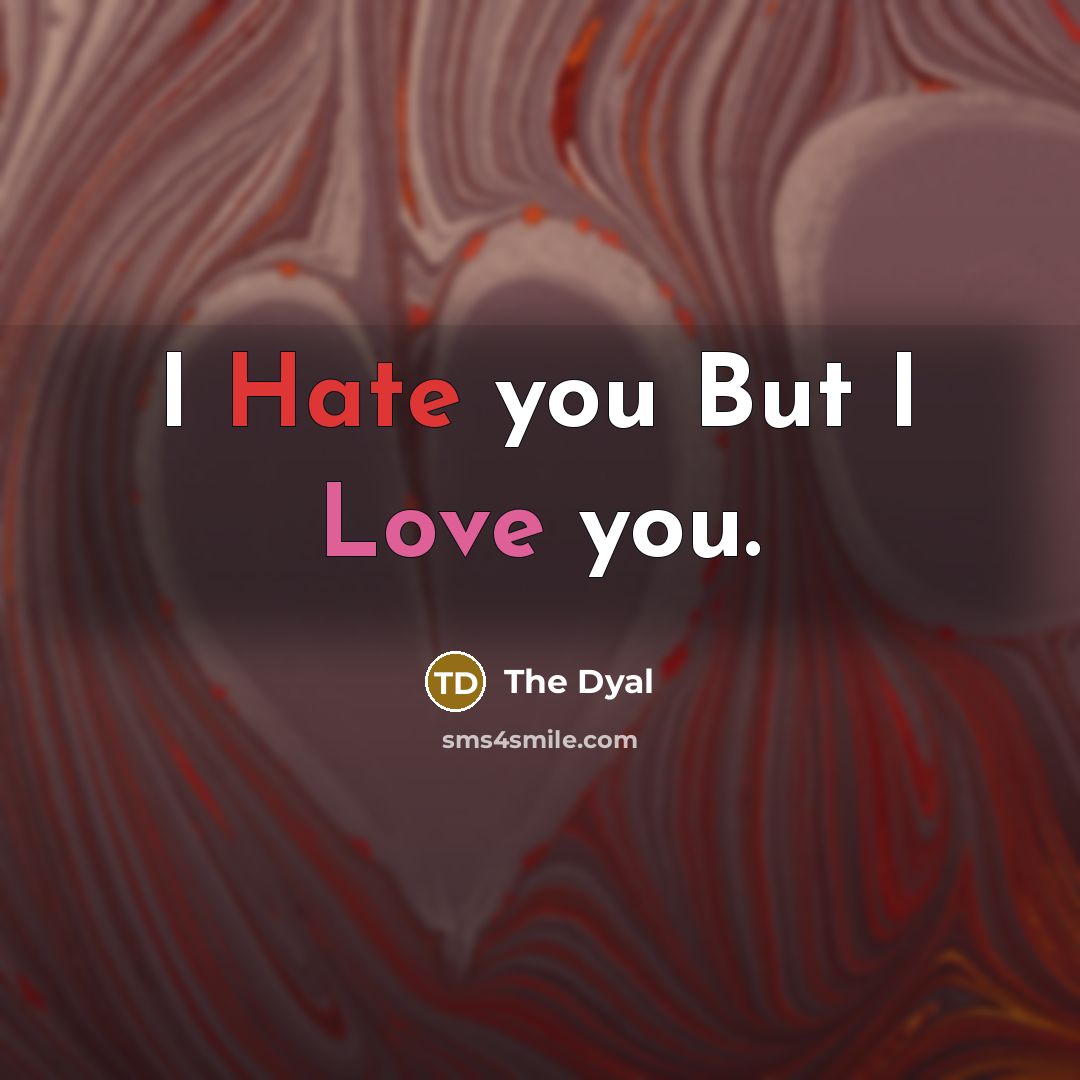 “I Hate you But I Love you.” quote by The Dyal