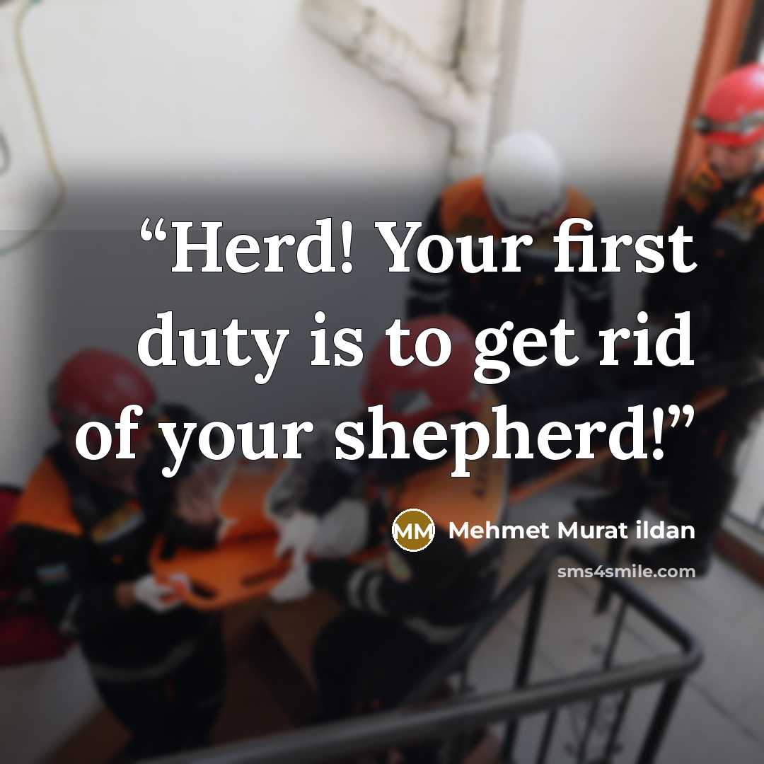 “Herd! Your first duty is to get rid of your shepherd!” quote by Mehmet Murat ildan