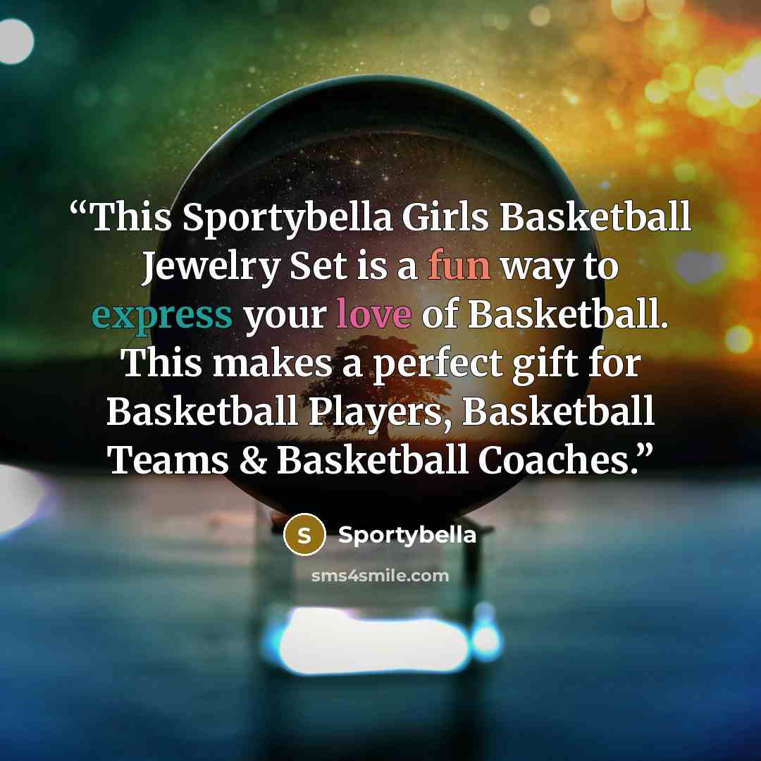 “This Sportybella Girls Basketball Jewelry Set is a fun way to express your love of Basketball. This makes a perfect gift for Basketball Players, Basketball Teams & Basketball Coaches.” quote by Sportybella