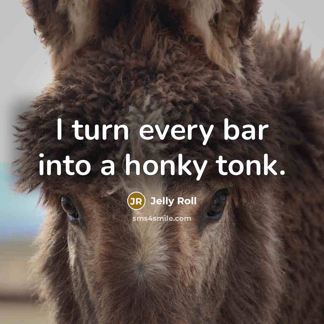 “I turn every bar into a honky tonk.” quote by Jelly Roll