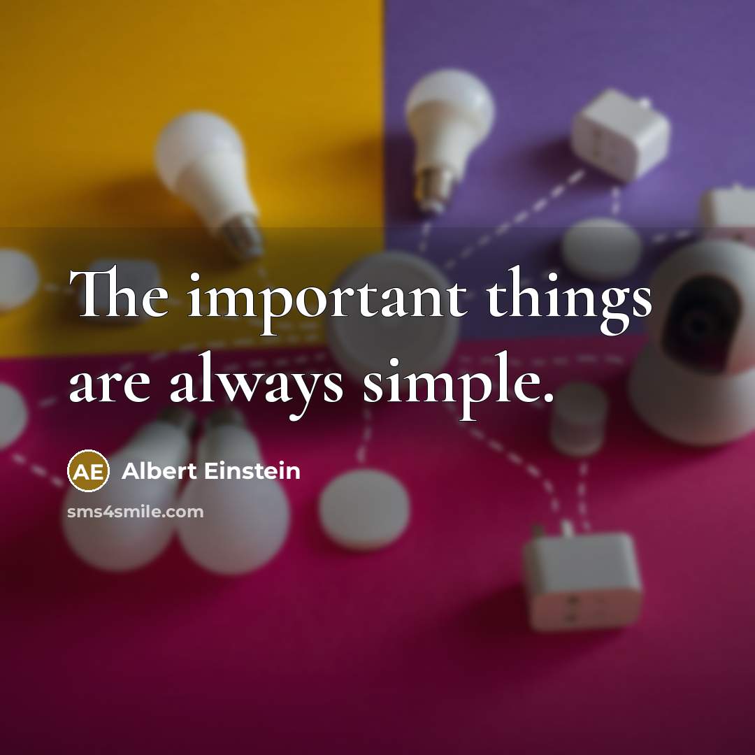 “The important things are always simple.” quote by Albert Einstein