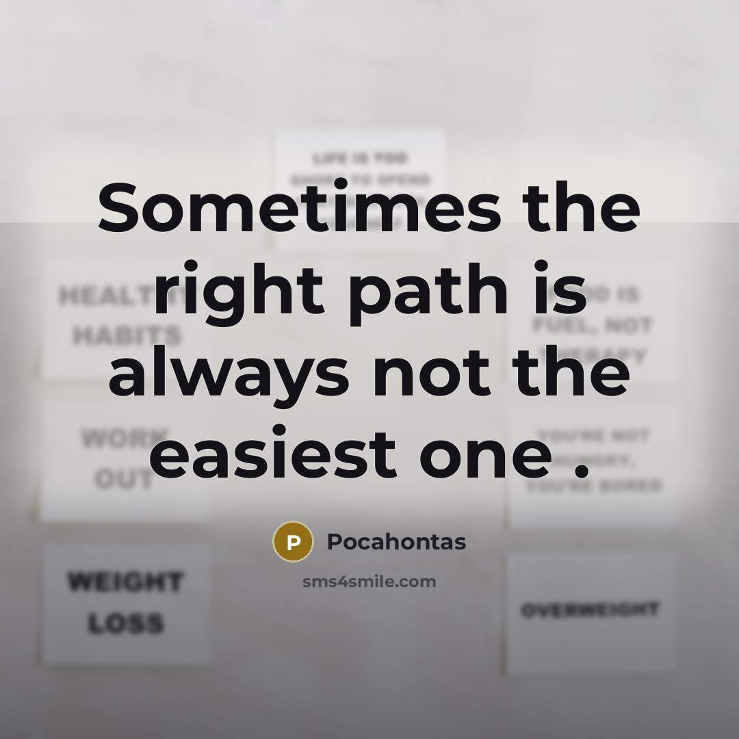 “Sometimes the right path is always not the easiest one .” quote by Pocahontas