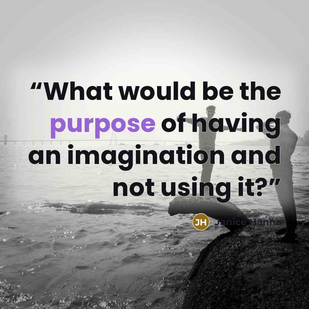 “What would be the purpose of having an imagination and not using it?” quote by Janice Hanna