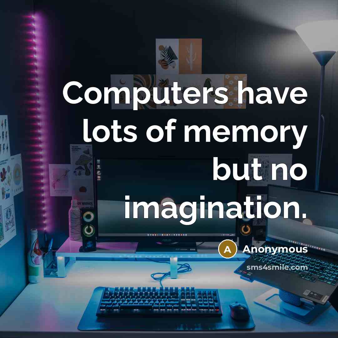 “Computers have lots of memory but no imagination.” quote by Anonymous