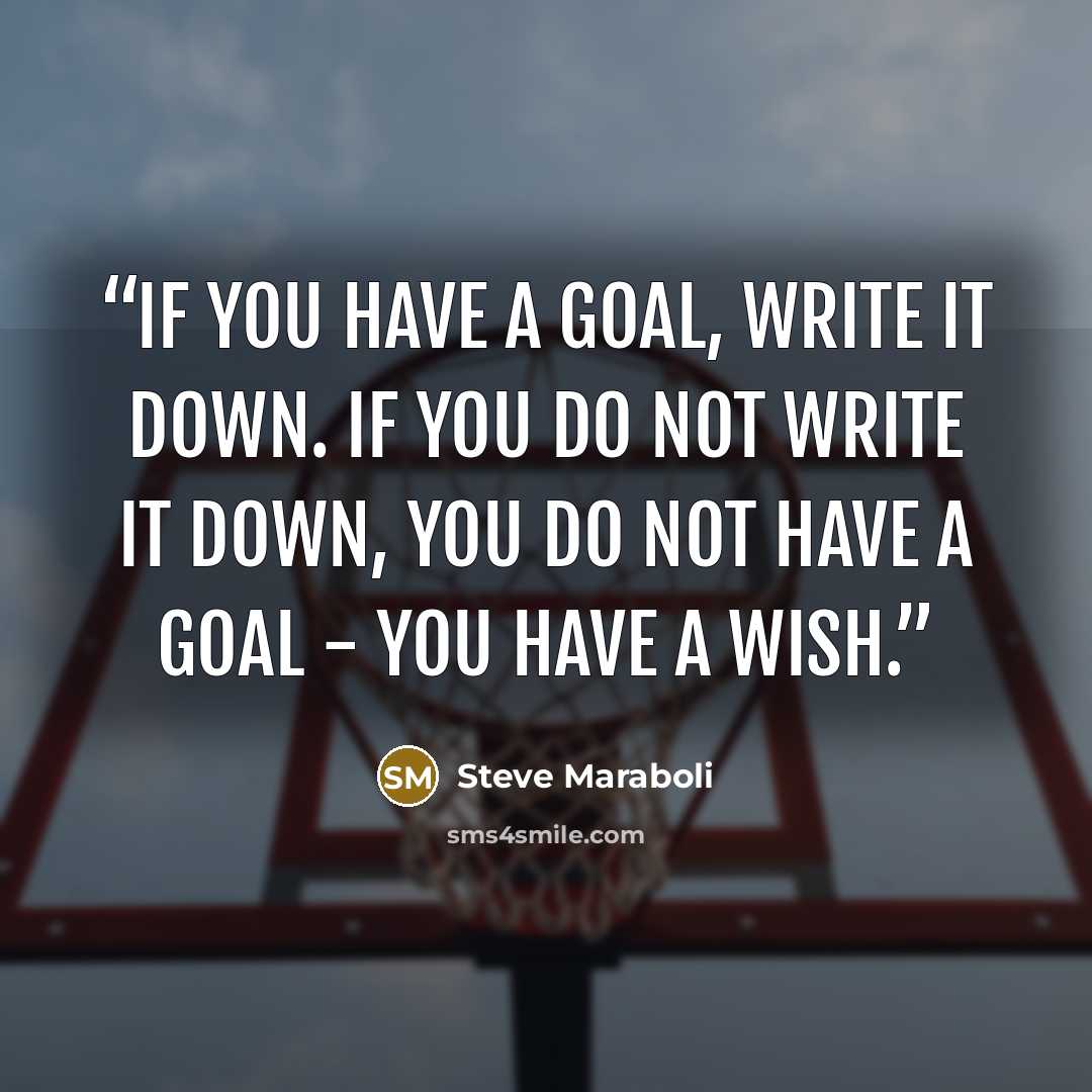 “If you have a goal, write it down. If you do not write it down, you do not have a goal - you have a wish.” quote by Steve Maraboli