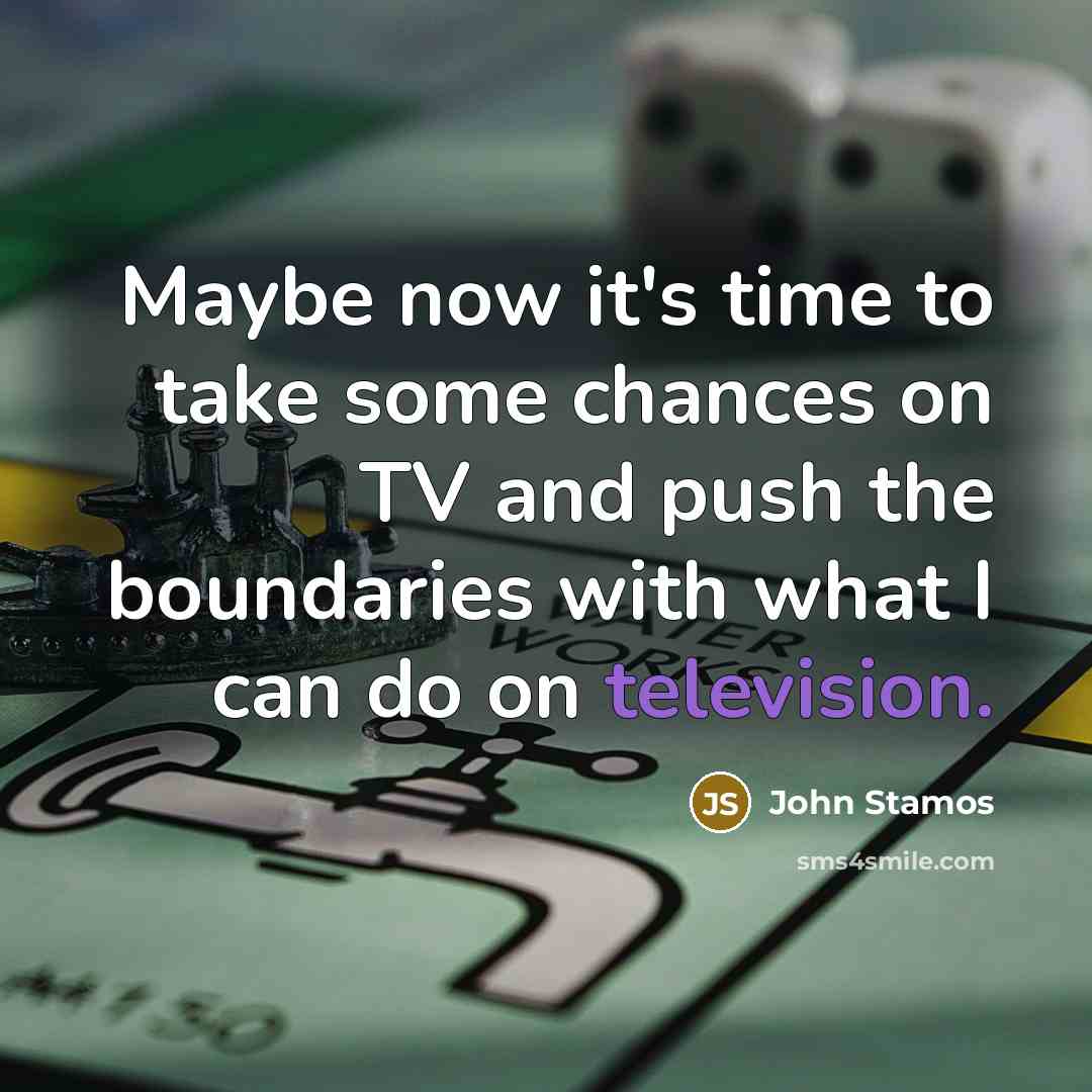 “Maybe now it's time to take some chances on TV and push the boundaries with what I can do on television.” quote by John Stamos