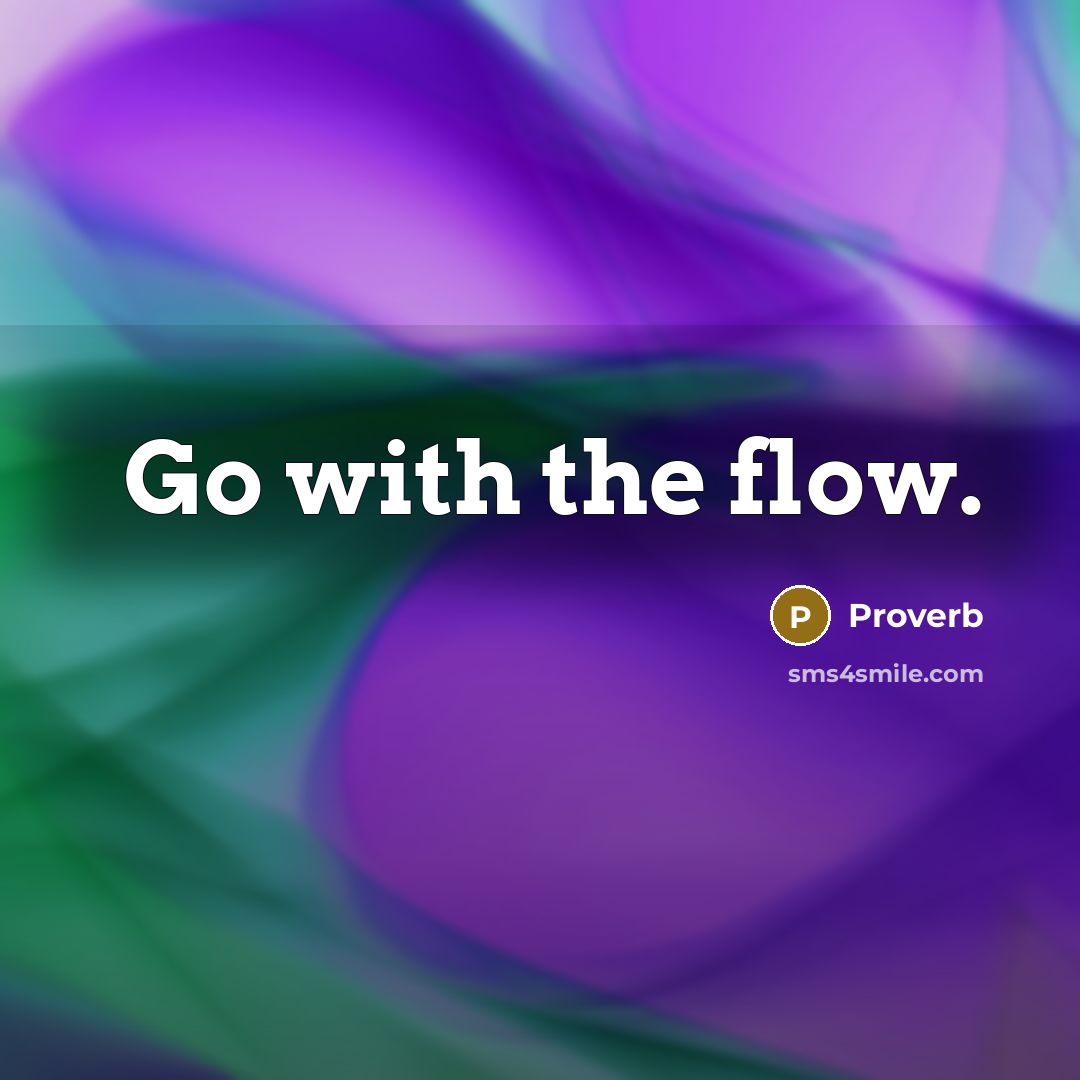 “Go with the flow.” quote by Proverb