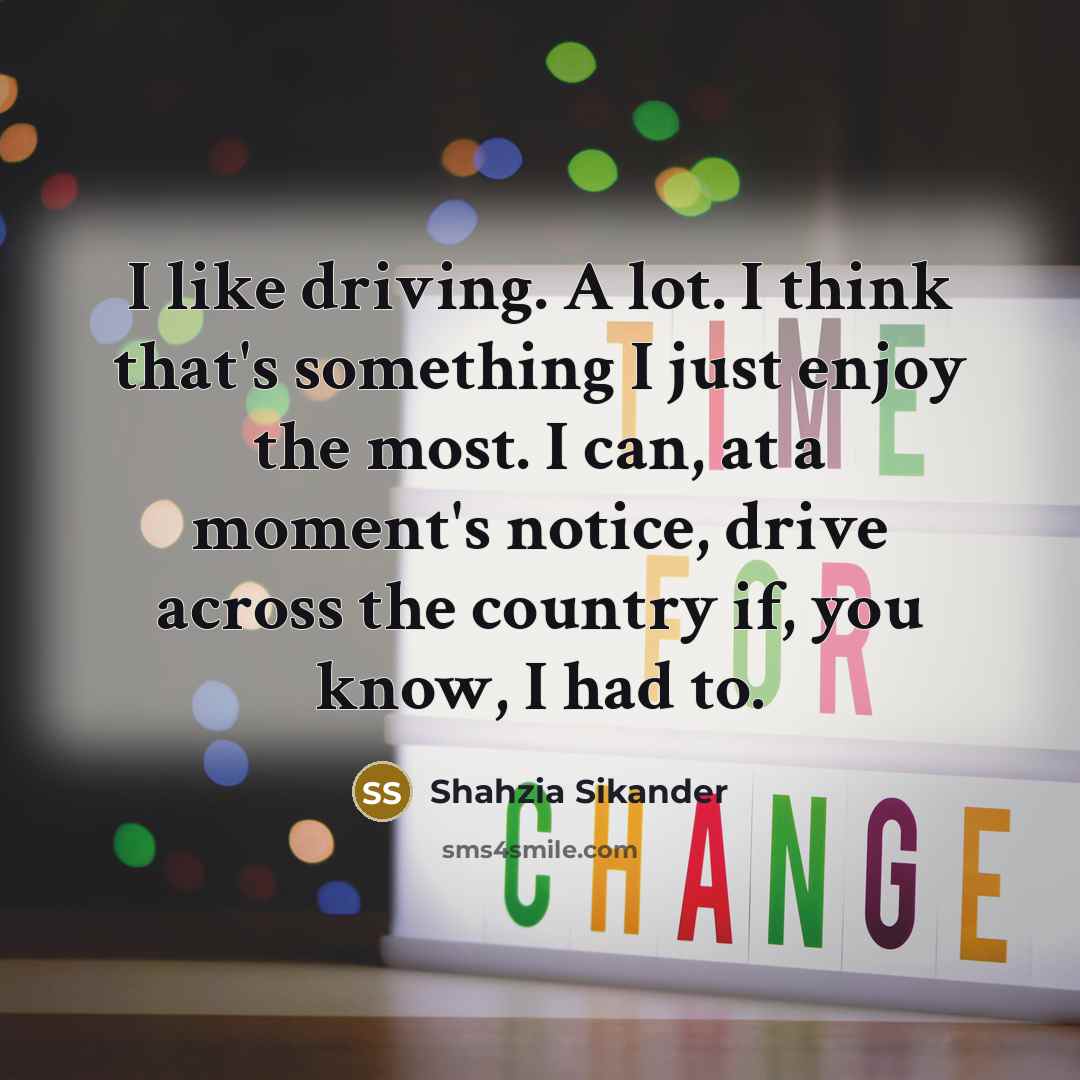 “I like driving. A lot. I think that's something I just enjoy the most. I can, at a moment's notice, drive across the country if, you know, I had to.” quote by Shahzia Sikander