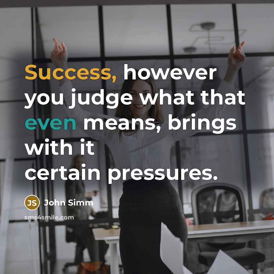“Success, however you judge what that even means, brings with it certain pressures.” quote by John Simm