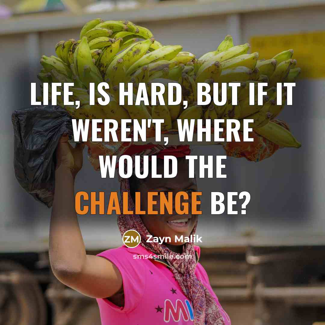 “Life, is hard, but if it weren't, where would the challenge be?” quote by Zayn Malik