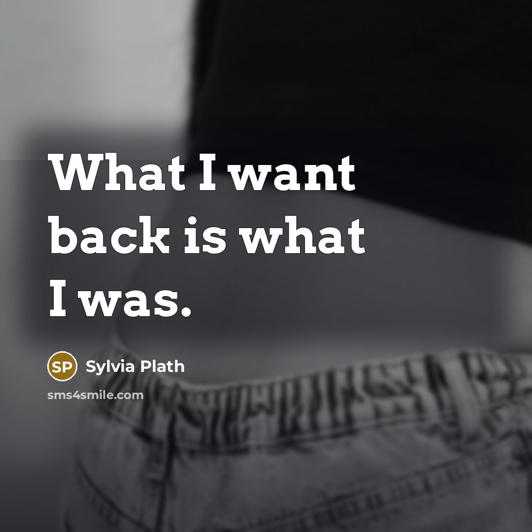 “What I want back is what I was.” quote by Sylvia Plath