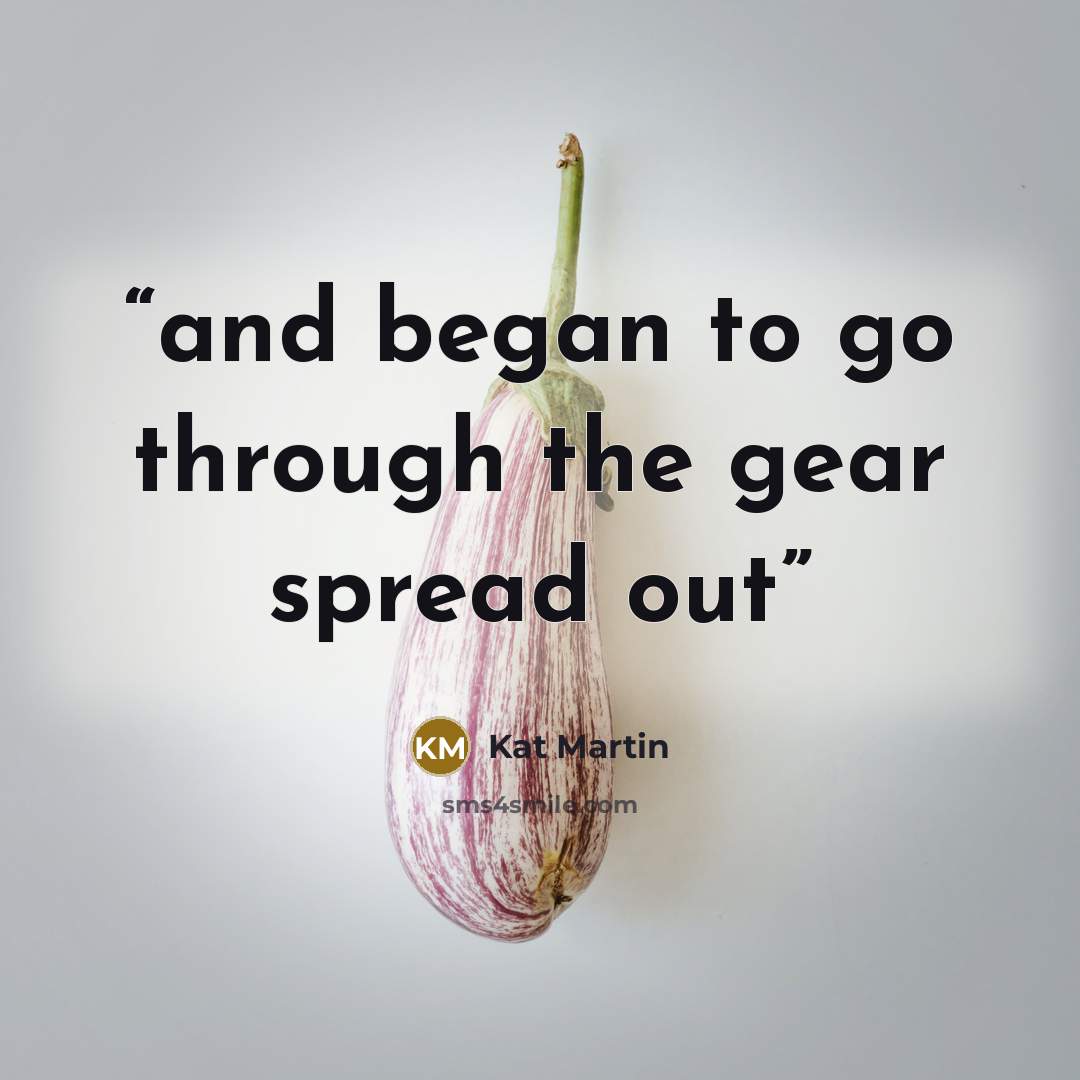 “and began to go through the gear spread out” quote by Kat Martin