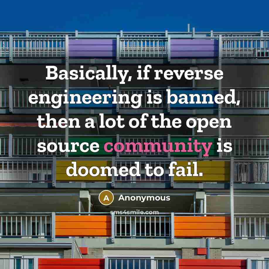 “Basically, if reverse engineering is banned, then a lot of the open source community is doomed to fail.” quote by Anonymous
